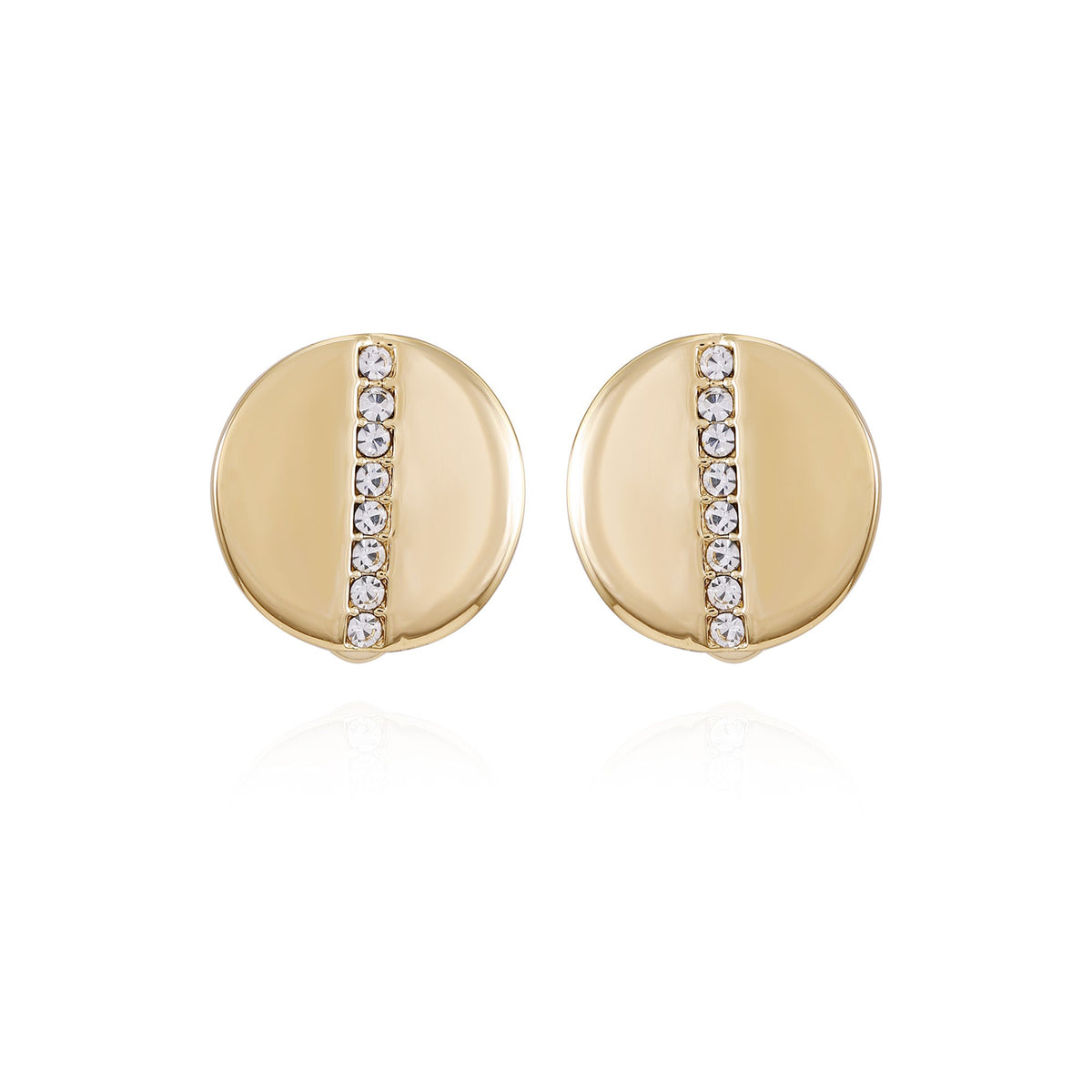 Goldtone Crystal Stone Circle Clip On Earrings - Vince Camuto