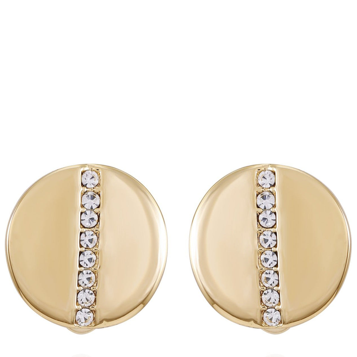 Goldtone Crystal Stone Circle Clip On Earrings - Vince Camuto