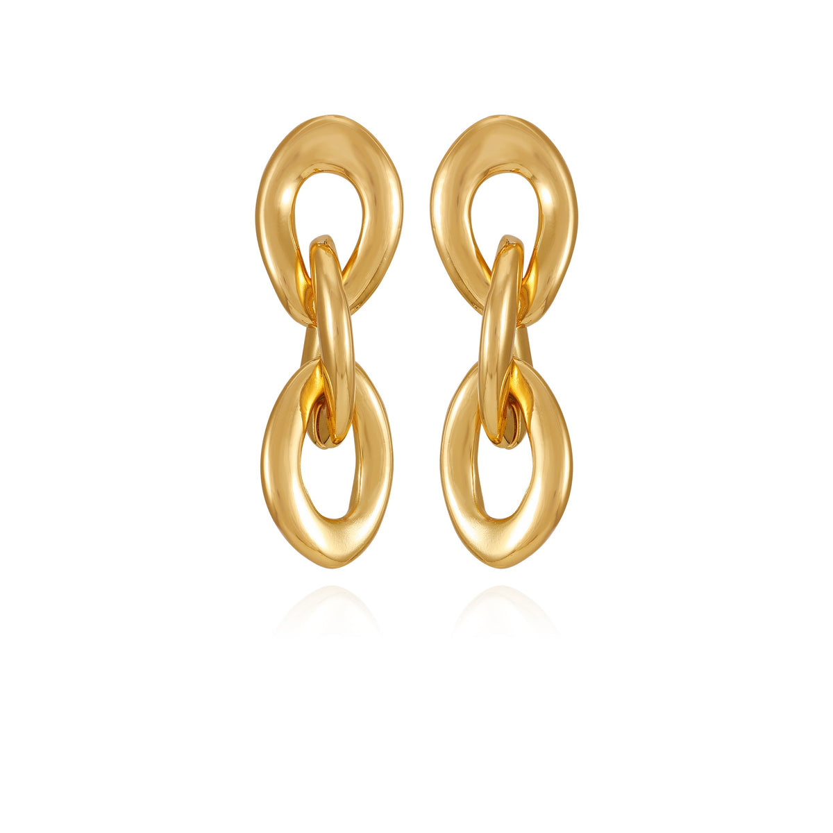 Goldtone Interlocked Link Drop Errings - Vince Camuto
