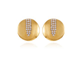 Goldtone Crystal Stone Coin Button Earrings - Vince Camuto