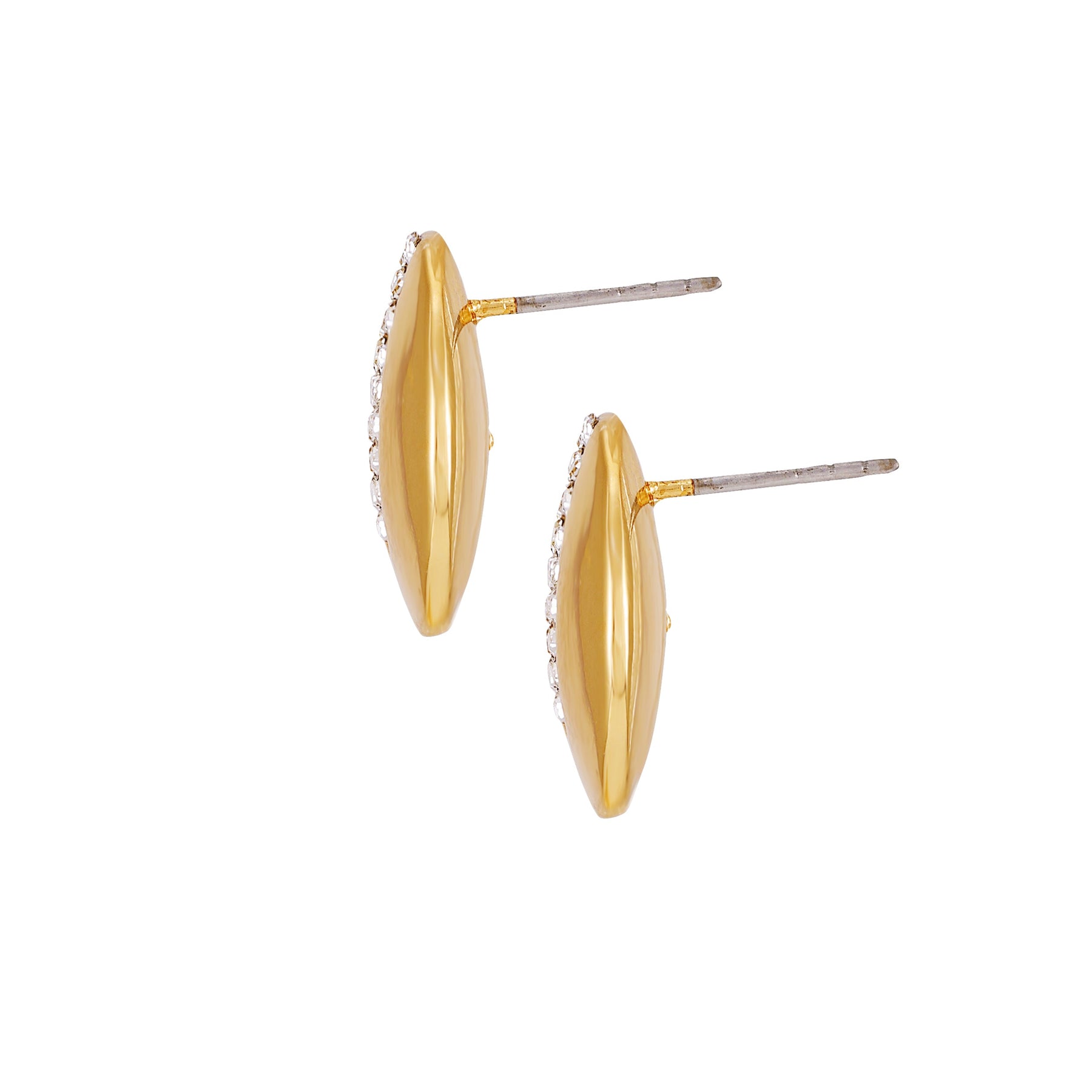 Goldtone Crystal Stone Coin Button Earrings - Vince Camuto