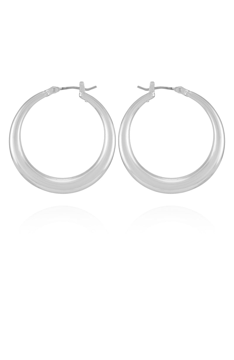 Classic Silvertone Hoop Earrings