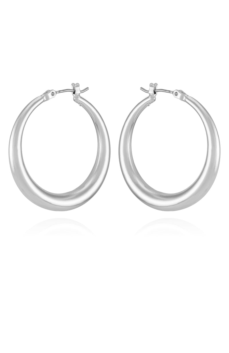 Classic Silvertone Hoop Earrings
