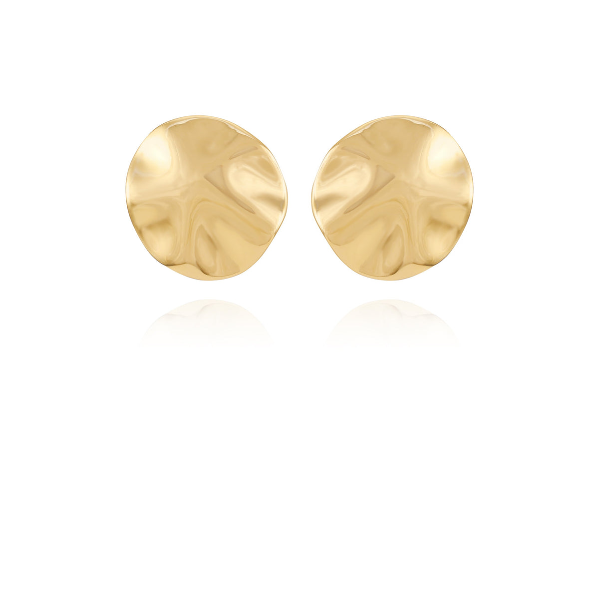 Goldtone Organic Round Button Earrings - Vince Camuto