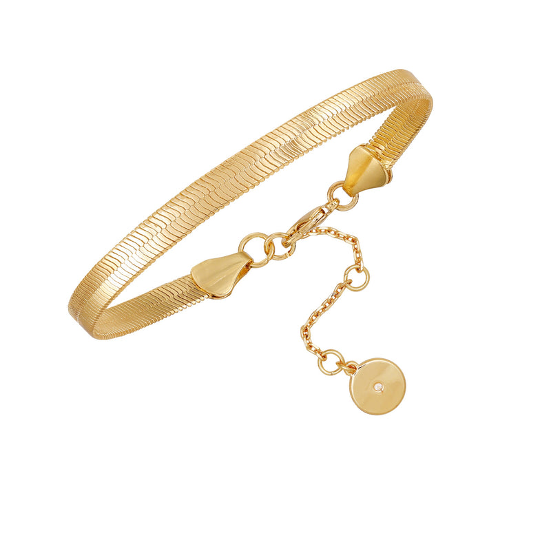 Goldtone Herringbone Chain Bracelet - Vince Camuto