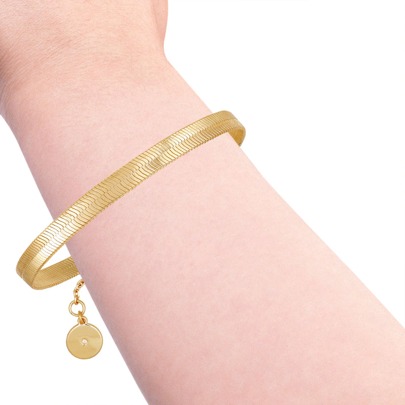 Goldtone Herringbone Chain Bracelet - Vince Camuto