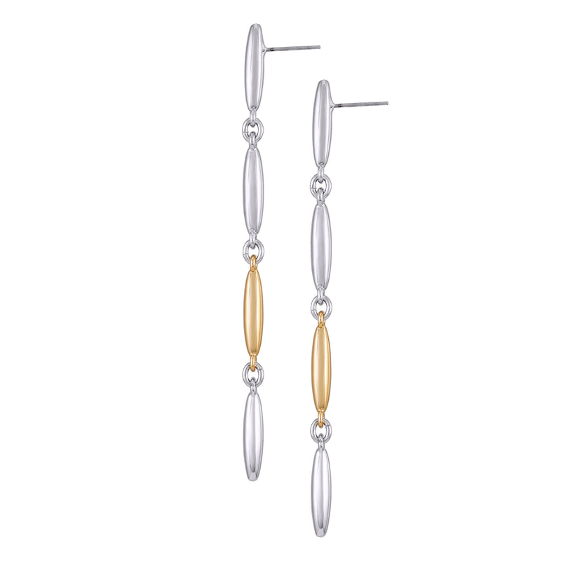 Two Tone Drop Earrings