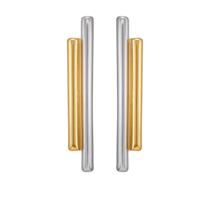 Two Tone Linear Earrings