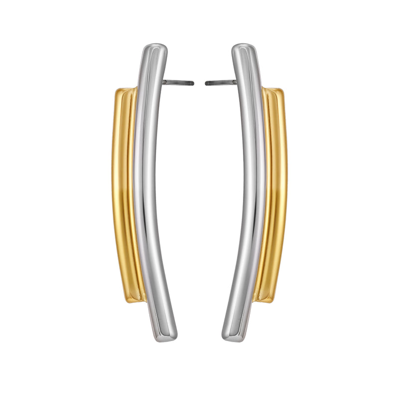 Two Tone Linear Earrings