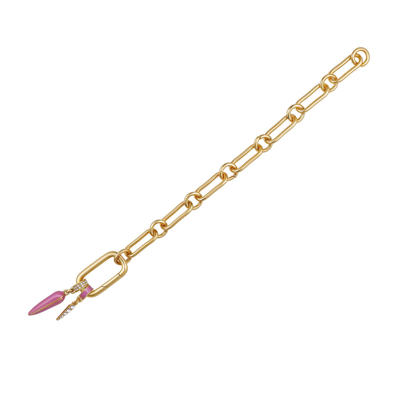 Pink And Pave Stone Bracelet