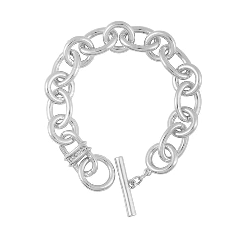 Silvertone Chain Link Toggle Bracelet - Vince Camuto