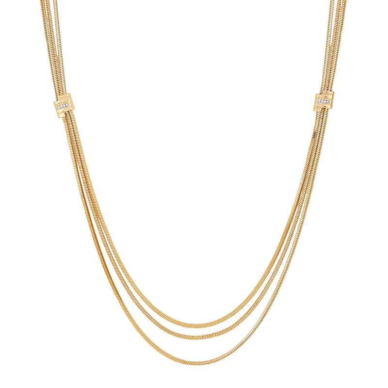 Multi Strand Goldtone Necklace