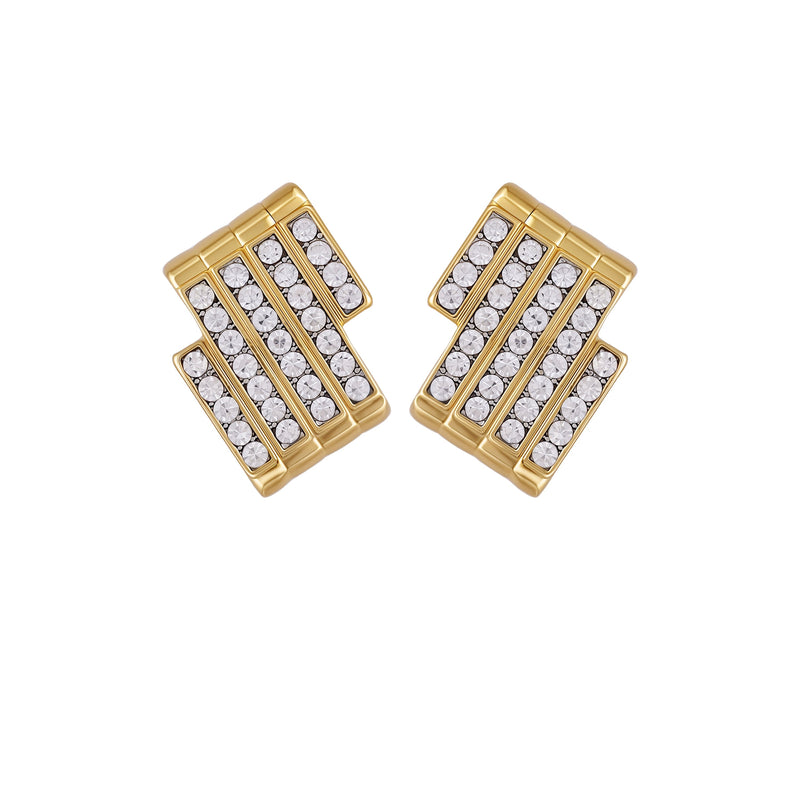 Crystal Bar Stud Earrings