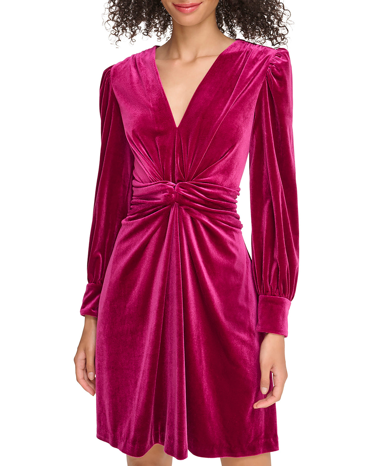 Velvet Twist-Front Dress