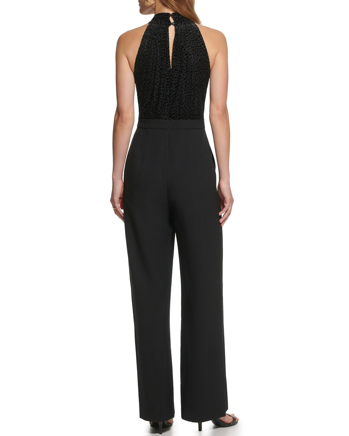 Devore Bow-Neck Jumpsuit