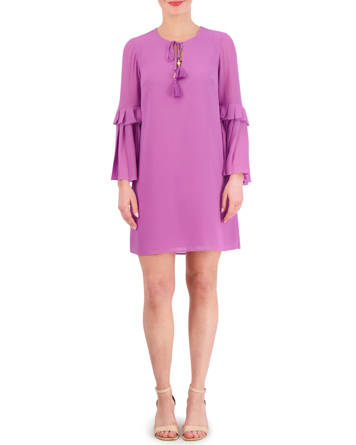 Chiffon Bell-Sleeve Minidress