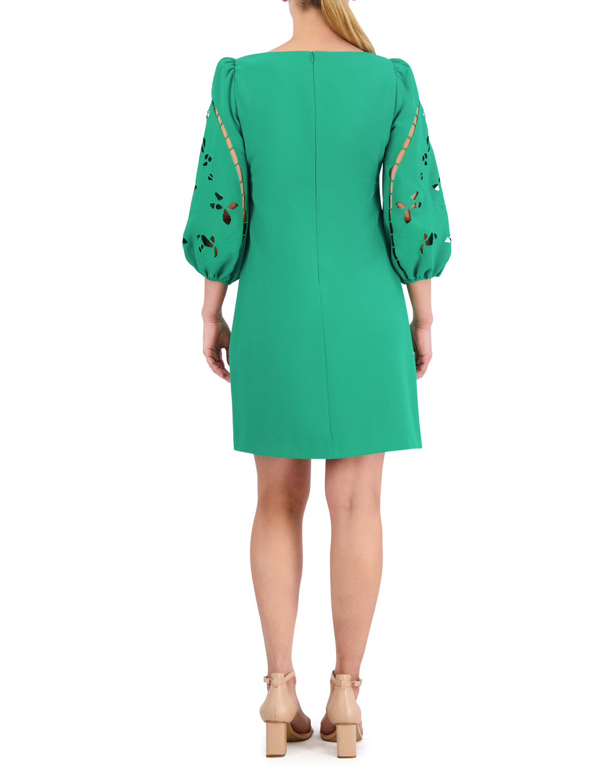 Embroidered Cutout-Sleeve Minidress