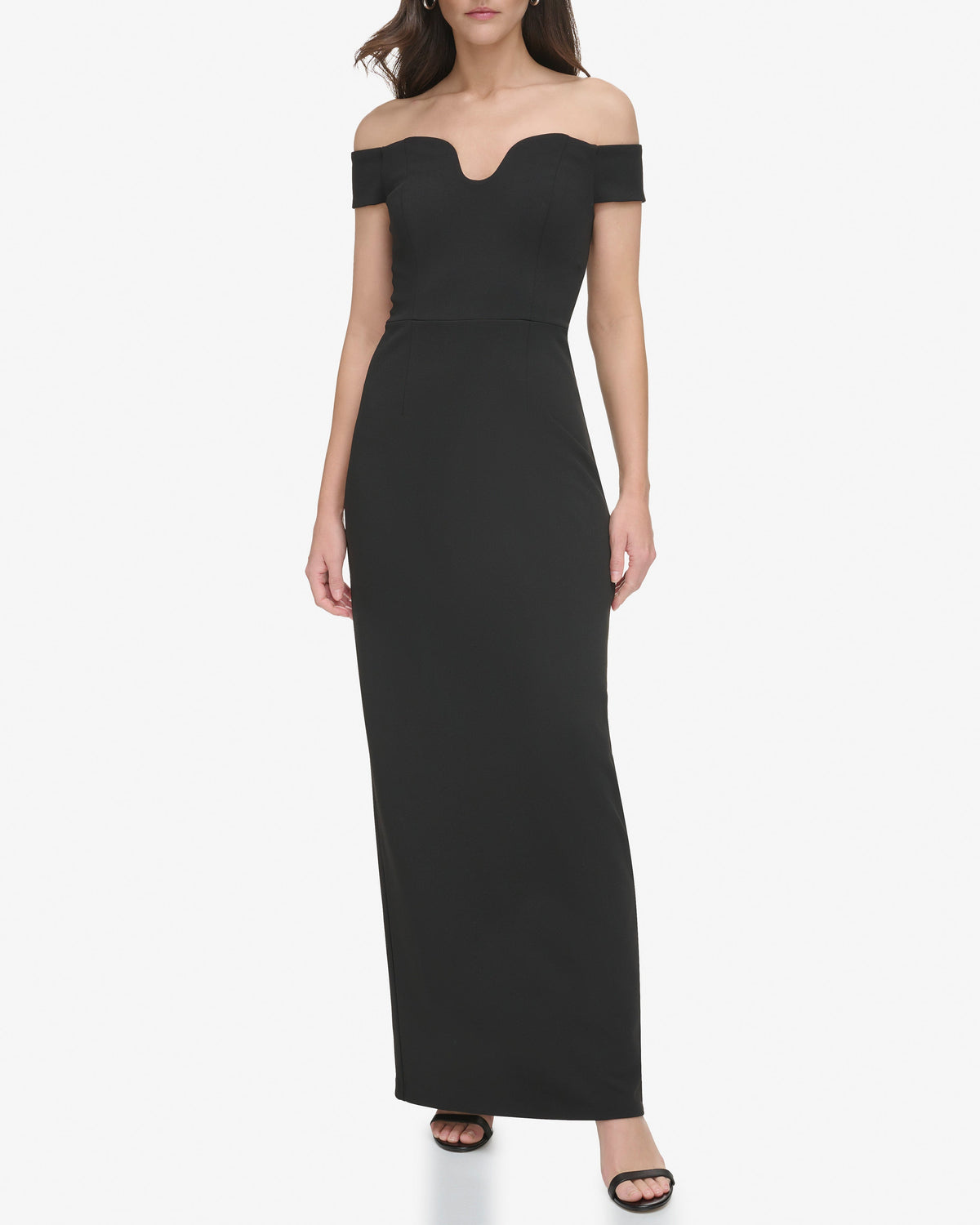 Off-The-Shoulder Contoured-Neckline Gown