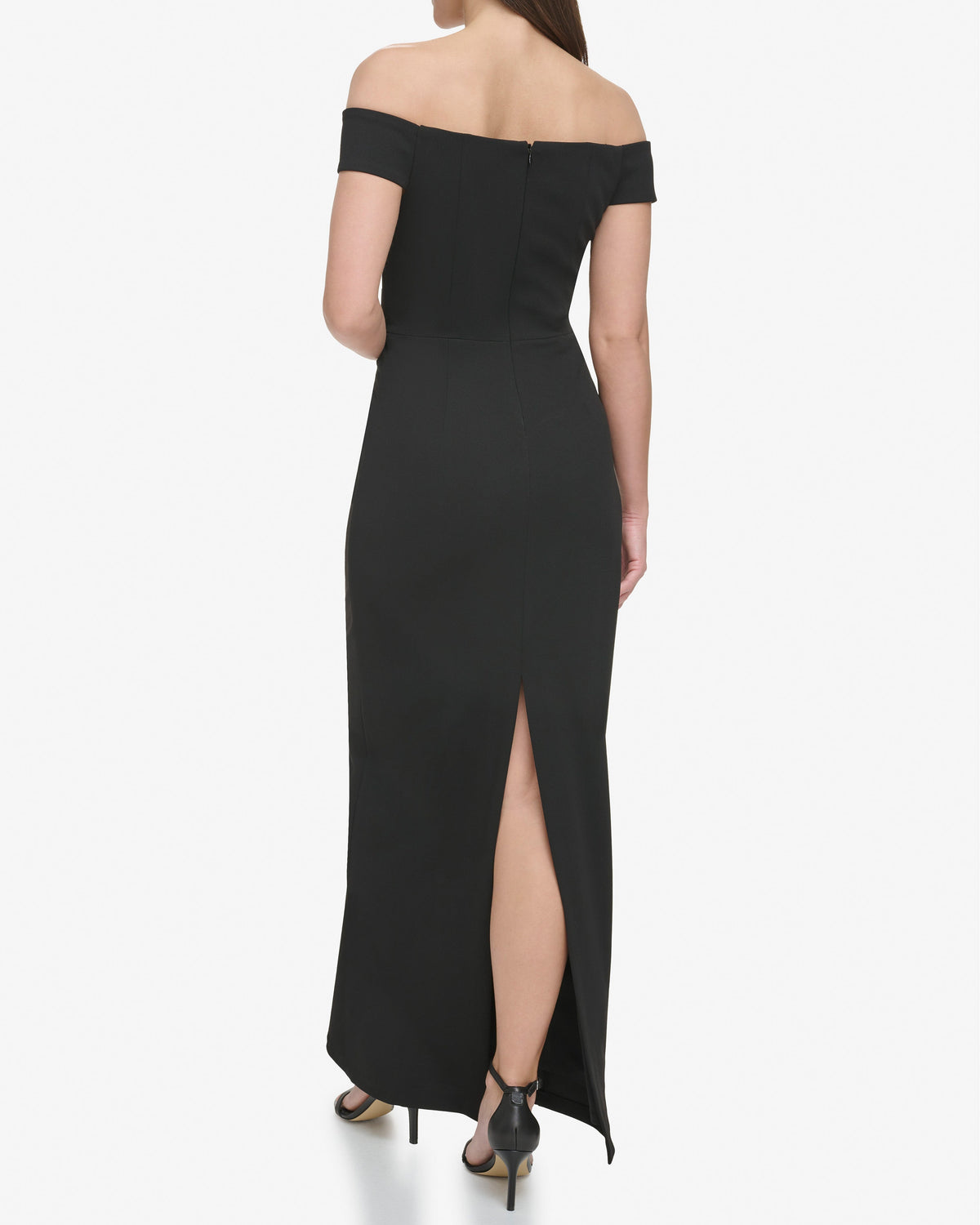 Off-The-Shoulder Contoured-Neckline Gown