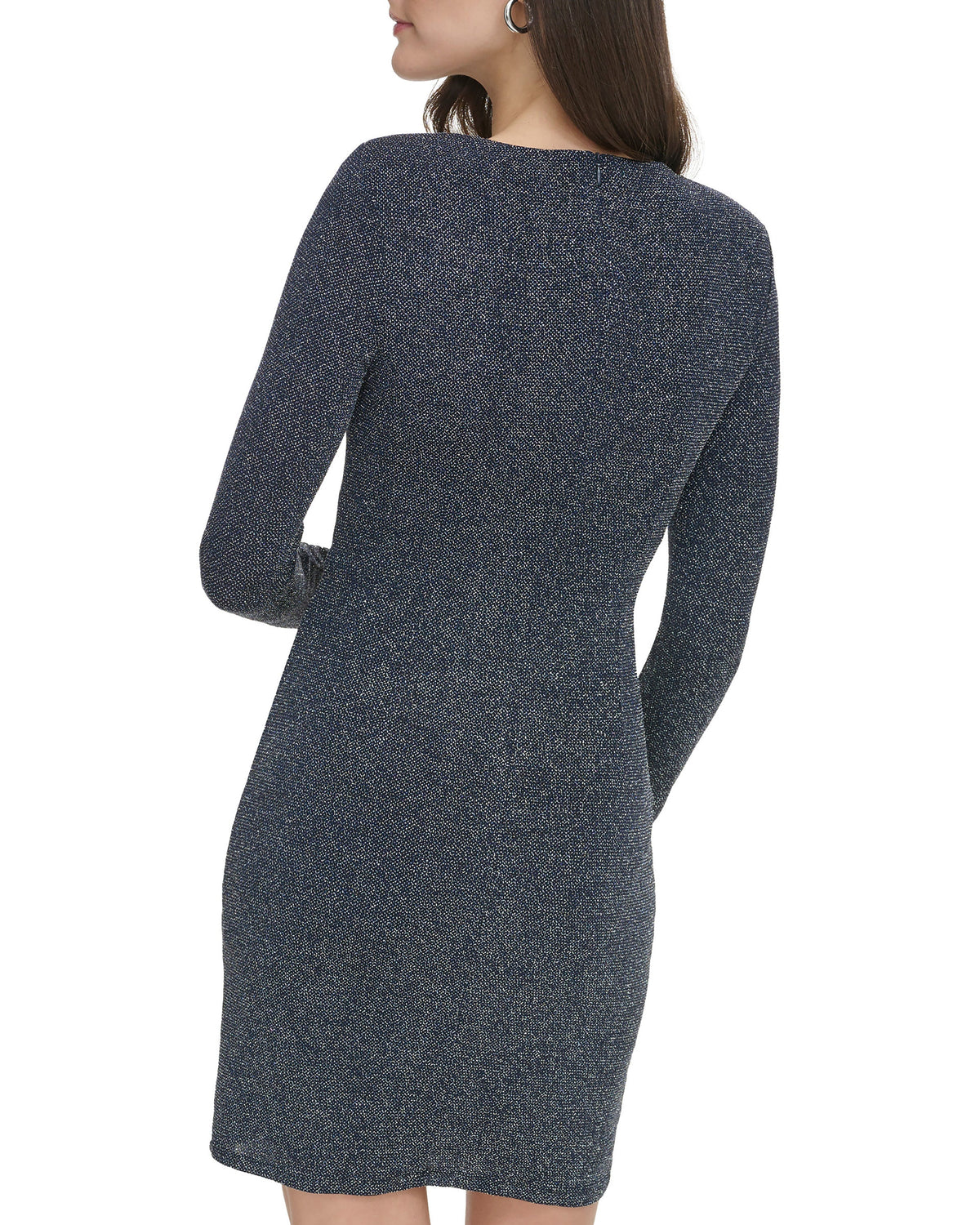 Ruched Asymmetric-Neckline Dress