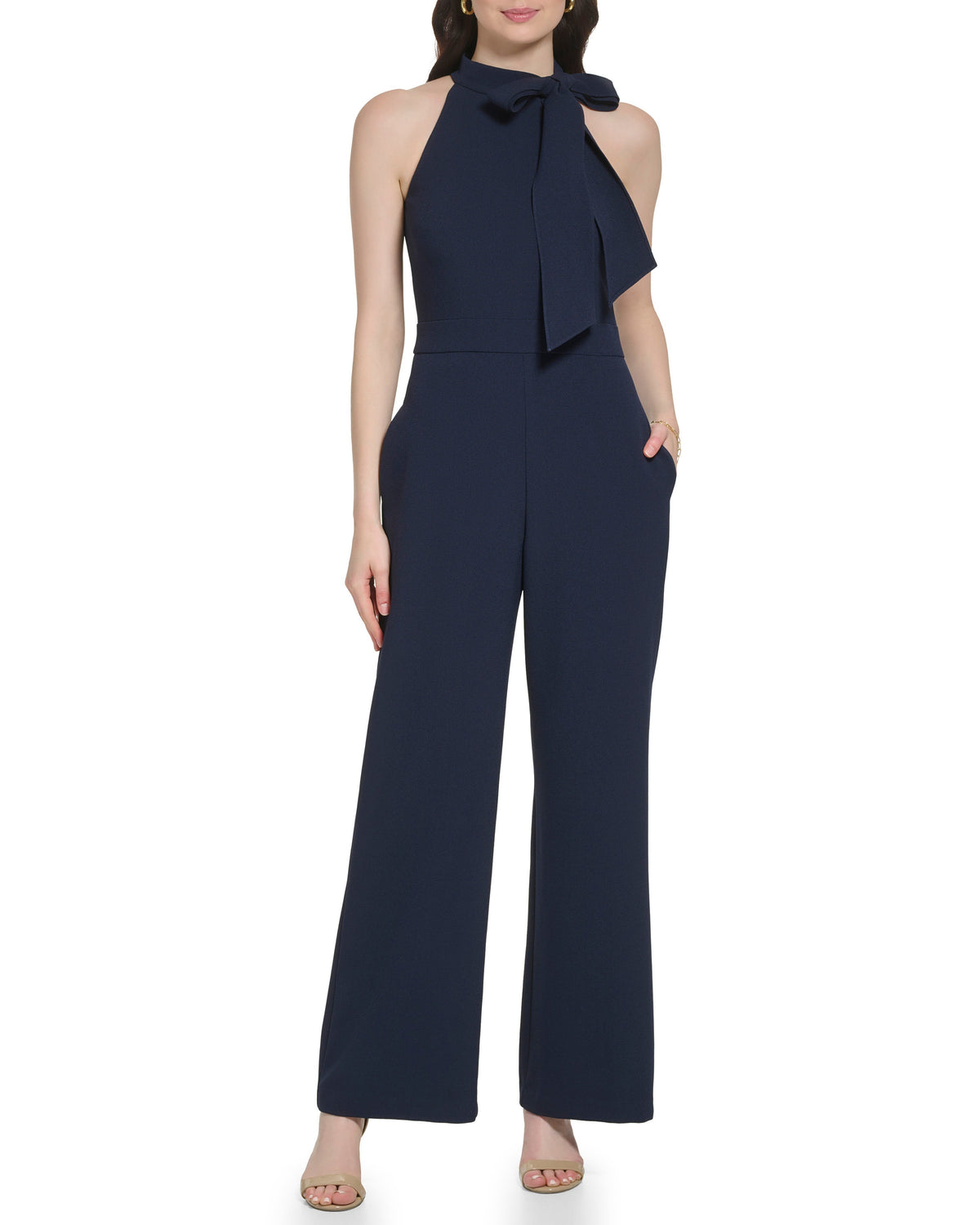 Bow-Neck Halter Jumpsuit