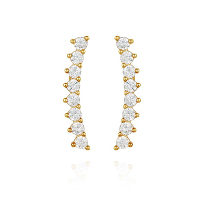 Cubic Zirconia Climber Earrings