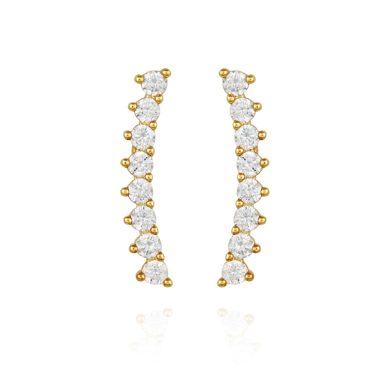 Cubic Zirconia Climber Earrings
