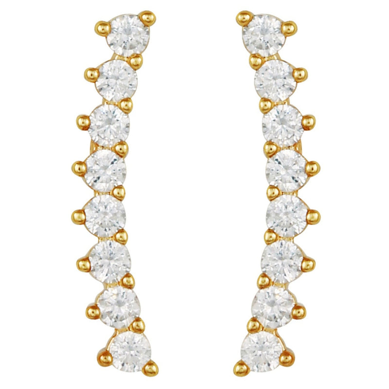 Cubic Zirconia Climber Earrings
