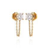 Crystal Stud Chain Dangle Drop Earrings - Vince Camuto