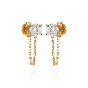 Crystal Stud Chain Dangle Drop Earrings - Vince Camuto