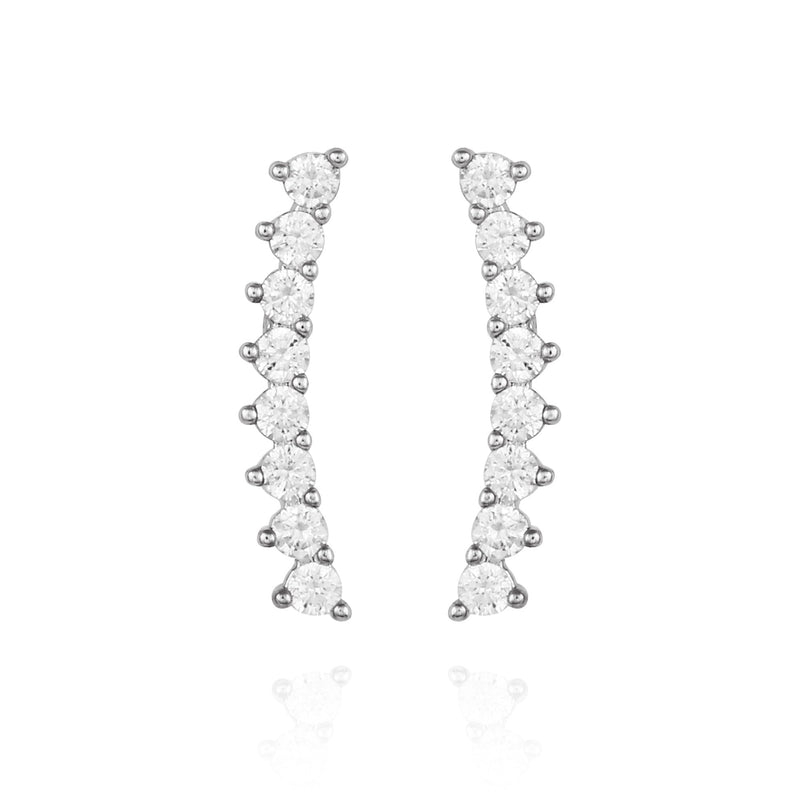 Cubic Zirconia Climber Earrings