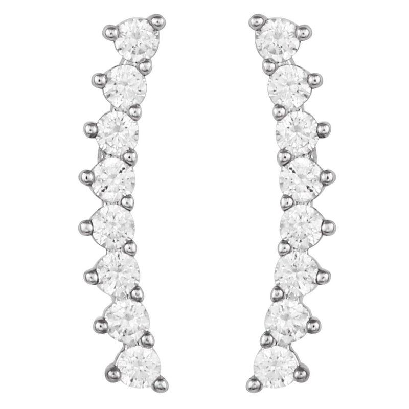 Cubic Zirconia Climber Earrings