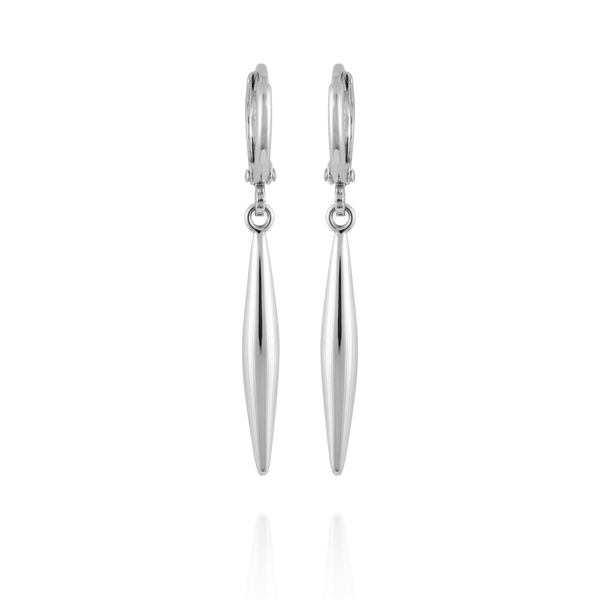 Silvertone Spear Dangle Huggie Hoop Drop Earrings - Vince Camuto