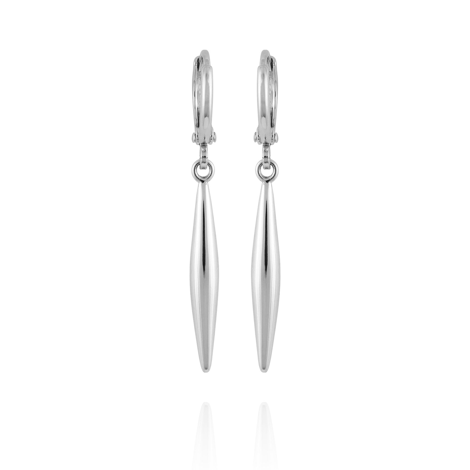 Silvertone Spear Dangle Huggie Hoop Drop Earrings - Vince Camuto