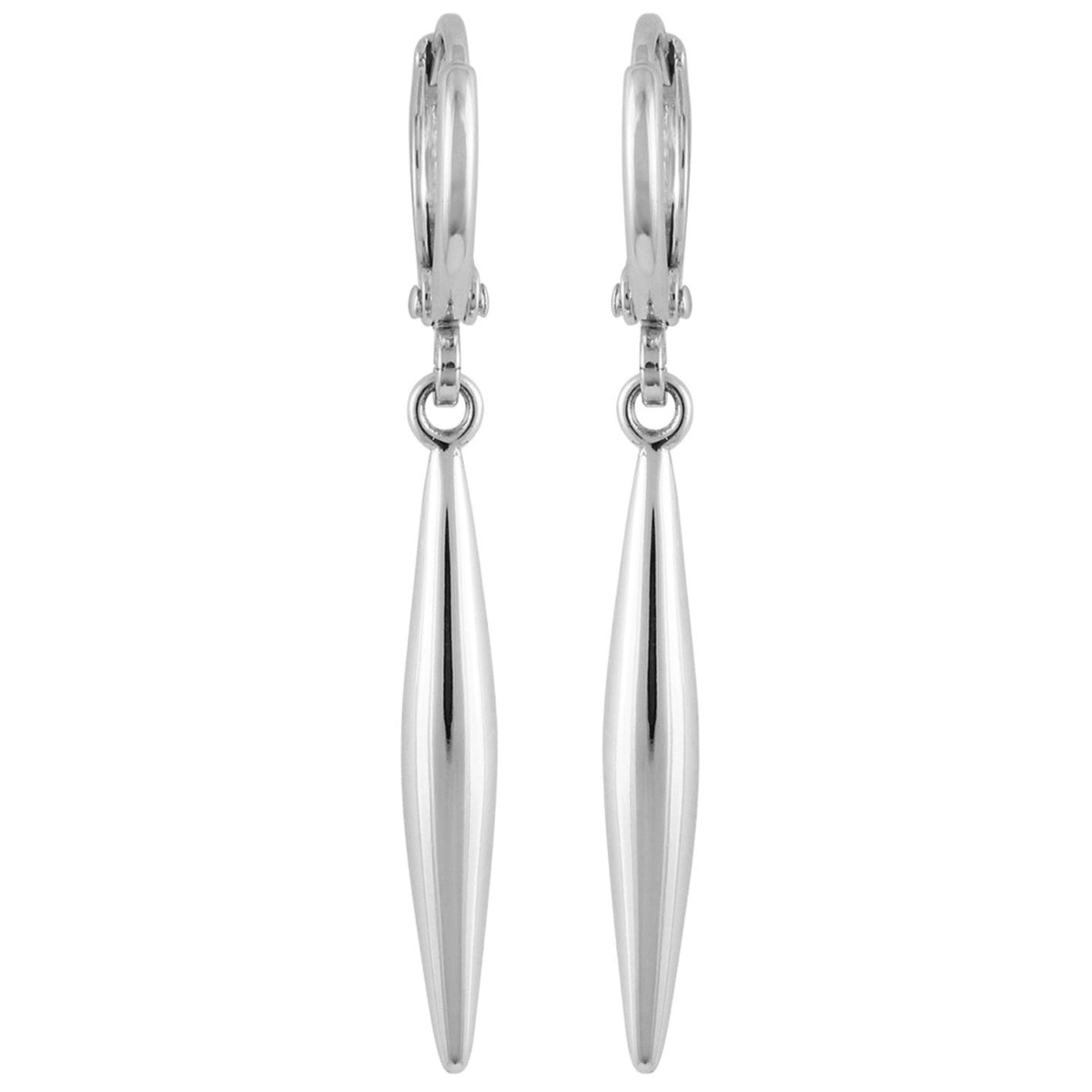 Silvertone Spear Dangle Huggie Hoop Drop Earrings - Vince Camuto