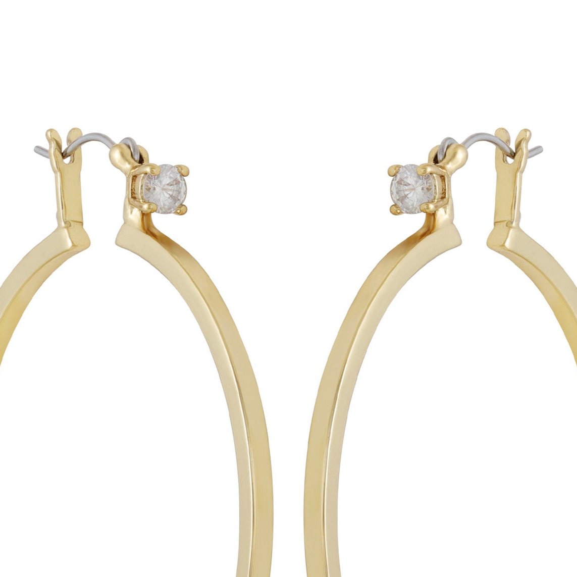 Goldtone Cubic Zirconia Large Hoops Earrings - Vince Camuto