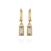 Rectangular Glass Stone Huggie Drop Earrings - Vince Camuto