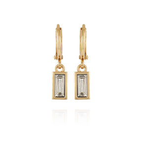 Rectangular Glass Stone Huggie Drop Earrings - Vince Camuto