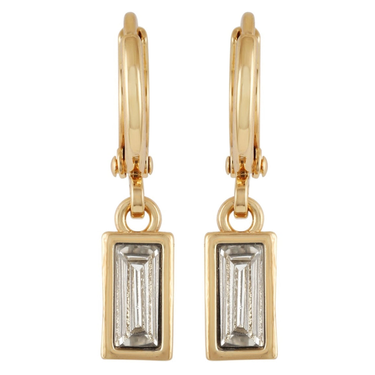 Rectangular Glass Stone Huggie Drop Earrings - Vince Camuto