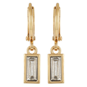 Rectangular Glass Stone Huggie Drop Earrings - Vince Camuto