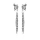 Silvertone Glass Stone Pave Drop Clip On Earrings - Vince Camuto