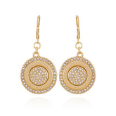 Goldtone Pave Stone Coin Drop Earrings - Vince Camuto
