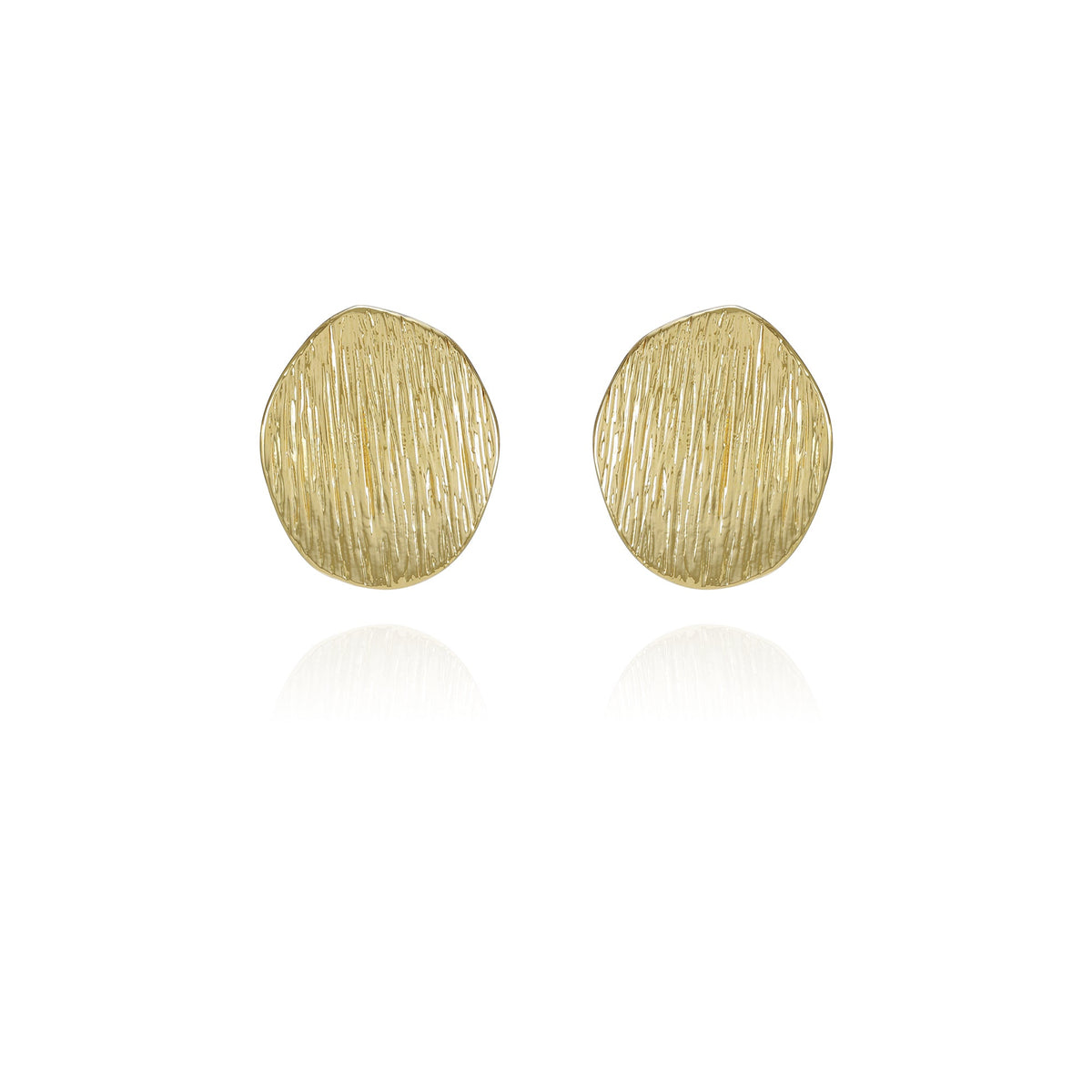 Goldtone Texturized Pebble Coin Earrings - Vince Camuto