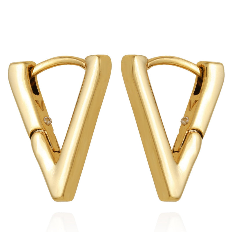 V-Hinge Huggie Earrings