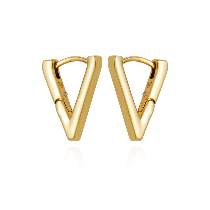 V-Hinge Huggie Earrings
