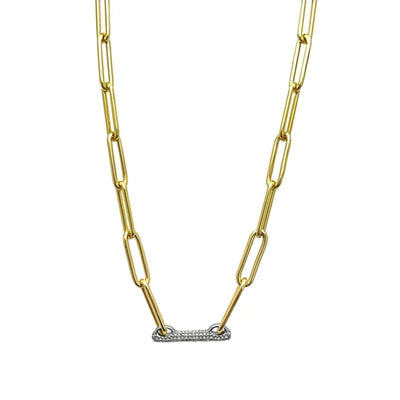 Goldtone Pave Bar Chain Necklace - Vince Camuto