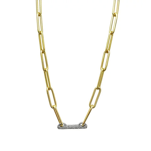 Goldtone Pave Bar Chain Necklace - Vince Camuto
