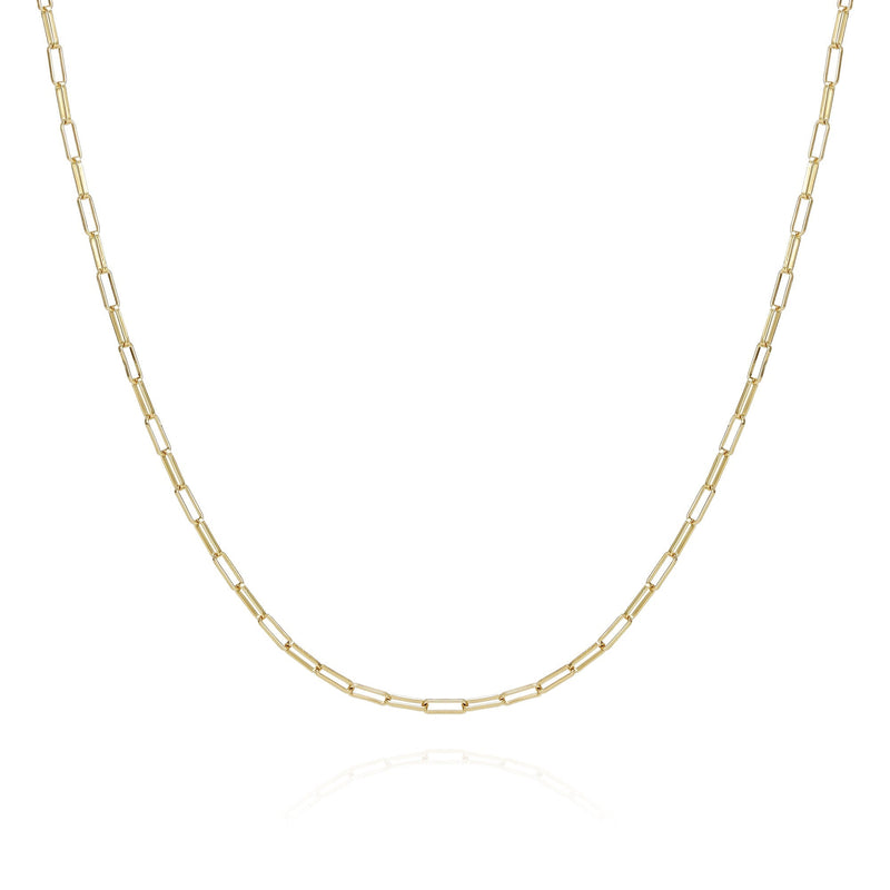 Goldtone Paper Clip Chain Link Necklace