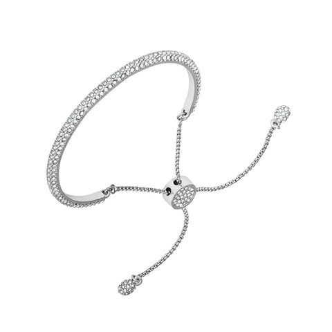 Silvertone Pave Crystal Stone Slider Bracelet - Vince Camuto