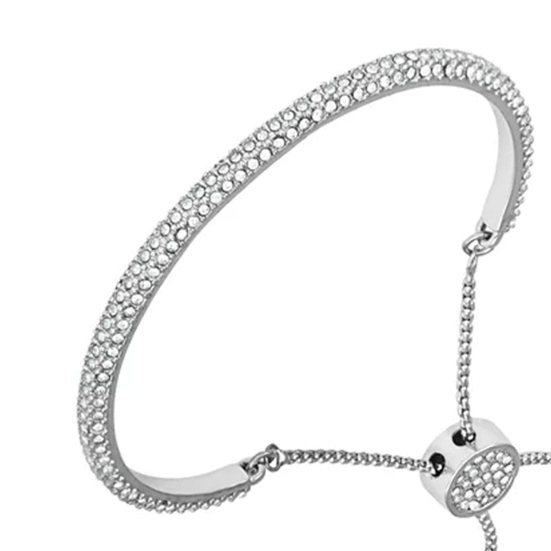 Silvertone Pave Crystal Stone Slider Bracelet - Vince Camuto